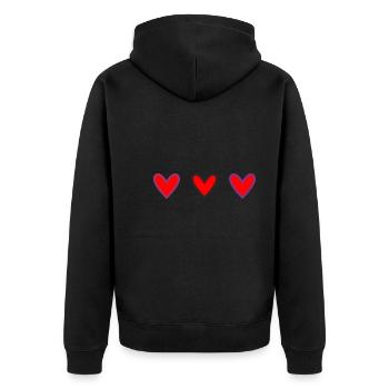 CŒUR. CŒURS. SAINT VALENTIN. LOVE. AMOUR - Veste à capuche bio Premium Unisexe - noir - Dos - Nico (187cm)