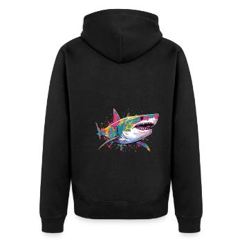 Requin - Veste à capuche bio Premium Unisexe - noir - Dos - Nico (187cm)