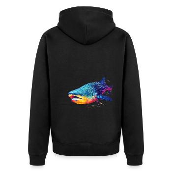 Requin-baleine - Veste à capuche bio Premium Unisexe - noir - Dos - Nico (187cm)