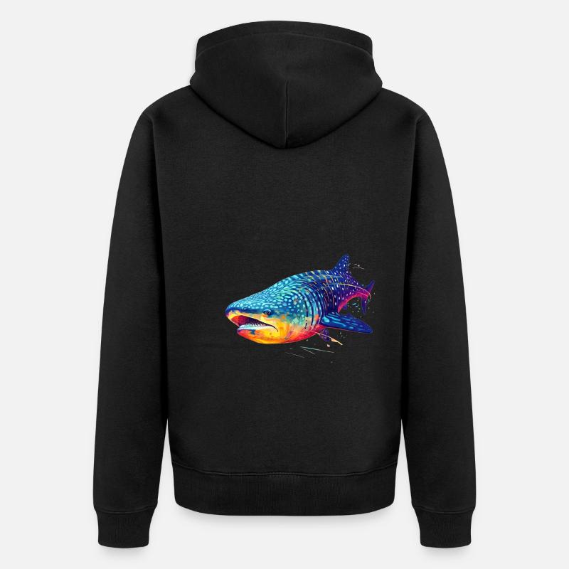 Walhai - Unisex Premium Bio Zip Hoodie - Schwarz