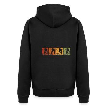 Ice Curling Curler Curling Retro Gift - Unisex Premium Organic Zip Hoodie - black - Back - Nico (187cm)