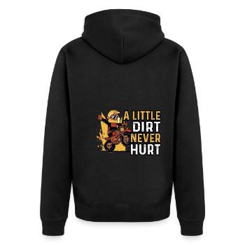 Motorbike Riding - Unisex Premium Bio Zip Hoodie - Schwarz - Hinten - Nico (187cm)