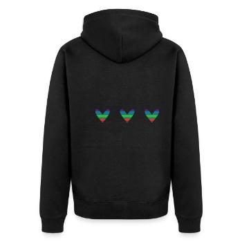 CŒUR. CŒURS. SAINT VALENTIN. LOVE. AMOUR. HEART - Veste à capuche bio Premium Unisexe - noir - Dos - Nico (187cm)