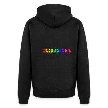 bunte Vogelreihe Raben - Unisex Premium Bio Zip Hoodie - Schwarz - Hinten - Nico (187cm)