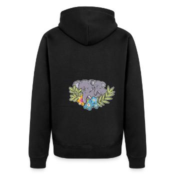 Cute Sleeping Koala - Unisex Premium Bio Zip Hoodie - Schwarz - Hinten - Nico (187cm)