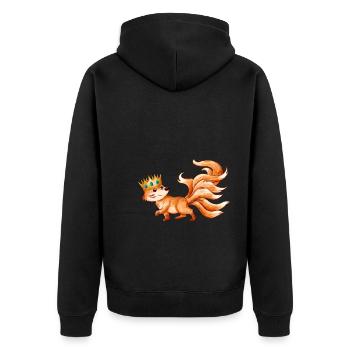 Kitsune - Unisex Premium Bio Zip Hoodie - Schwarz - Hinten - Nico (187cm)