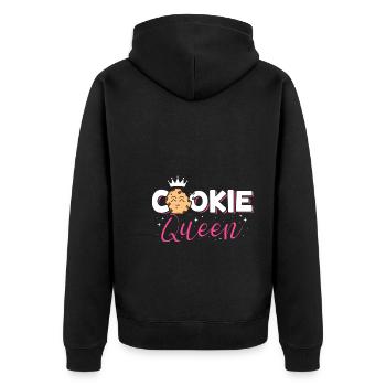 Cookie Queen - Unisex Premium Bio Zip Hoodie - Schwarz - Hinten - Nico (187cm)