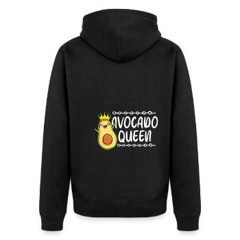 Cute Cado Queen - Unisex Premium Bio Zip Hoodie - Schwarz - Hinten - Nico (187cm)