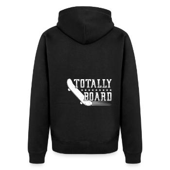 Totally Board Skateboard - Unisex Premium Bio Zip Hoodie - Schwarz - Hinten - Nico (187cm)