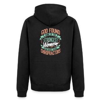 Starke Frau Chiropraktiker Beruf Geschenkidee - Unisex Premium Bio Zip Hoodie - Schwarz - Hinten - Nico (187cm)