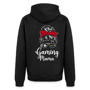 Gaming Mom - Unisex Premium Organic Zip Hoodie - black - Back - Nico (187cm)