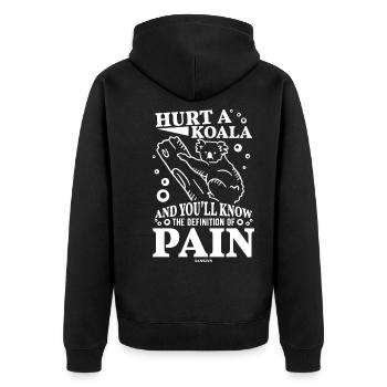 Koala Quote Idée cadeau - Veste à capuche bio Premium Unisexe - noir - Dos - Nico (187cm)