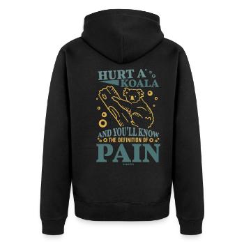 cute koala on a tree trunk - Unisex Premium Organic Zip Hoodie - black - Back - Nico (187cm)