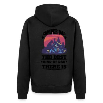 Camping Campingplatz Urlaub Zelt Geschenk - Unisex Premium Bio Zip Hoodie - Schwarz - Hinten - Nico (187cm)