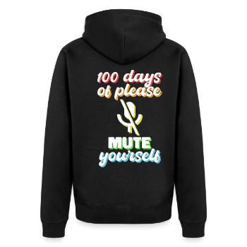 100 jours d’école idée cadeau muette - Veste à capuche bio Premium Unisexe - noir - Dos - Nico (187cm)