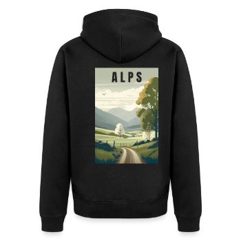 Cadeau minimaliste Alpine Nature - Veste à capuche bio Premium Unisexe - noir - Dos - Nico (187cm)