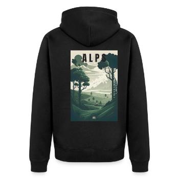 Alpes randonnée Nature Montagnes Cadeau - Veste à capuche bio Premium Unisexe - noir - Dos - Nico (187cm)