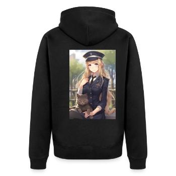 Anime Girl Uniforme Cadeau - Veste à capuche bio Premium Unisexe - noir - Dos - Nico (187cm)