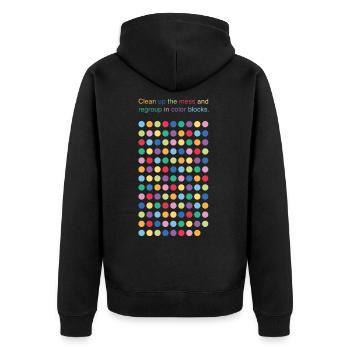 Kreis-Spiel - Unisex Premium Bio Zip Hoodie - Schwarz - Hinten - Nico (187cm)