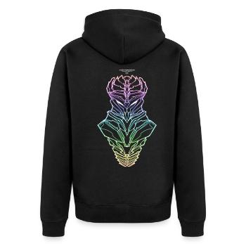 IRON MONKEYS NINJA - Unisex Premium Bio Zip Hoodie - Schwarz - Hinten - Nico (187cm)