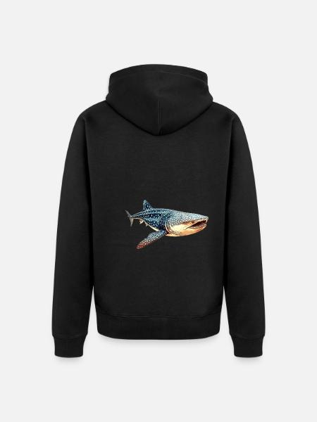 Walhai - Unisex Premium Bio Zip Hoodie - Schwarz