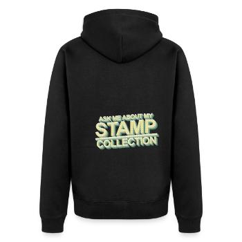 Stamp collecting - Unisex Premium Organic Zip Hoodie - black - Back - Nico (187cm)
