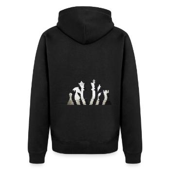 Pièces d’échecs - Veste à capuche bio Premium Unisexe - noir - Dos - Nico (187cm)