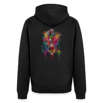 Abstrait - Veste à capuche bio Premium Unisexe - noir - Dos - Nico (187cm)