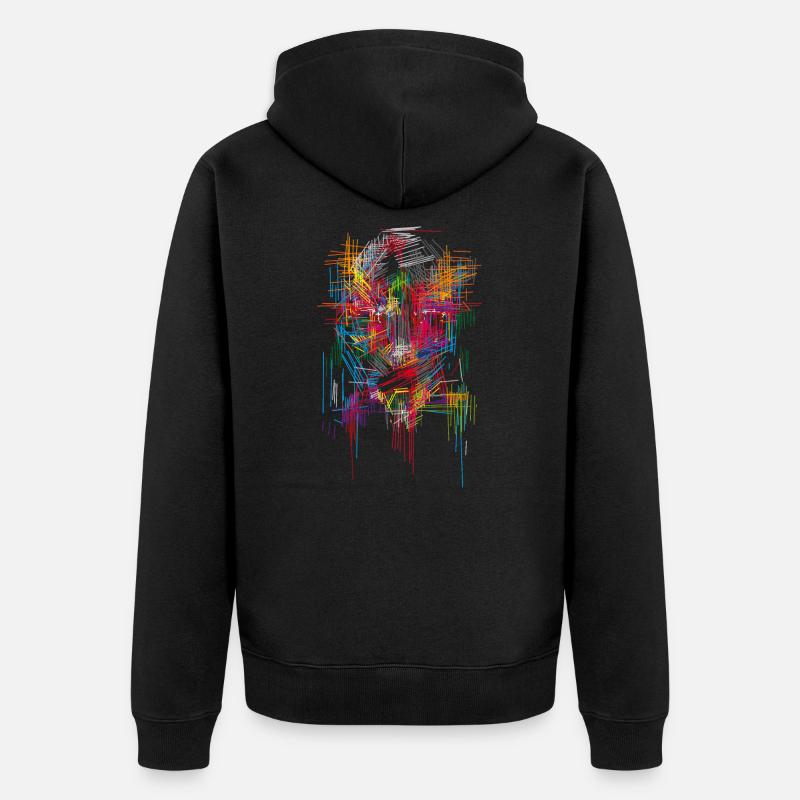 Abstrait - Veste à capuche bio Premium Unisexe - noir