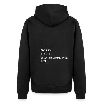 Skateboarding Design Skater Skateboard Spruch - Unisex Premium Bio Zip Hoodie - Schwarz - Hinten - Nico (187cm)