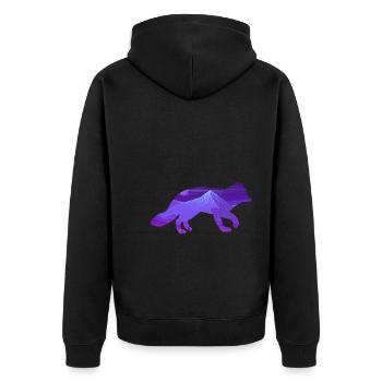 Arctic fox - Unisex Premium Organic Zip Hoodie - black - Back - Nico (187cm)