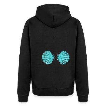 Cute Seashell Bra - Unisex Premium Bio Zip Hoodie - Schwarz - Hinten - Nico (187cm)