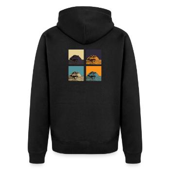 racoon - Unisex Premium Organic Zip Hoodie - black - Back - Nico (187cm)