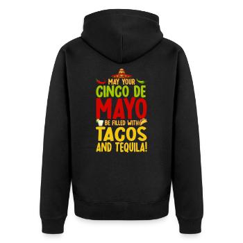 Viva Mexico Cinco De Mayo Party 5 De Mayo Geschenk - Unisex Premium Bio Zip Hoodie - Schwarz - Hinten - Nico (187cm)