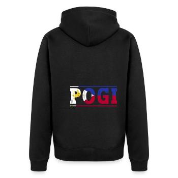 Funny Pogi Filipino Words - Unisex Premium Bio Zip Hoodie - Schwarz - Hinten - Nico (187cm)
