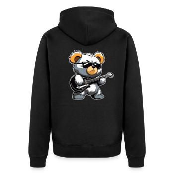 Ours en peluche Heavy Metal avec guitare électrique - Veste à capuche bio Premium Unisexe - noir - Dos - Nico (187cm)