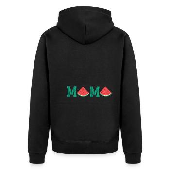 Watermelon Mama - Unisex Premium Bio Zip Hoodie - Schwarz - Hinten - Nico (187cm)
