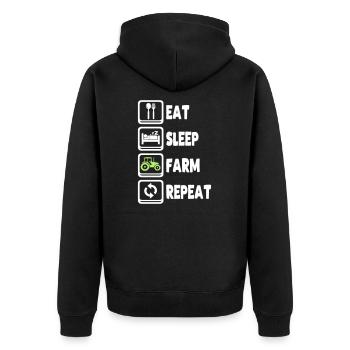 Eat Sleep Farm Repeat - Veste à capuche bio Premium Unisexe - noir - Dos - Nico (187cm)