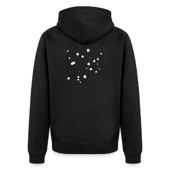 blume Kamille nett geschenk - Unisex Premium Bio Zip Hoodie - Schwarz - Hinten - Nico (187cm)