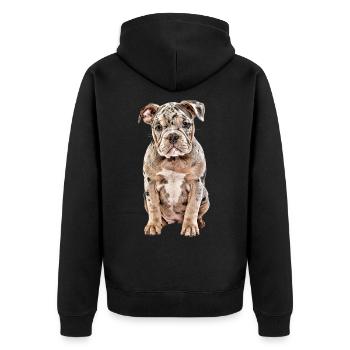 OLD ENGLISH BULLDOG Chien Chiens Bouledogue - Veste à capuche bio Premium Unisexe - noir - Dos - Nico (187cm)
