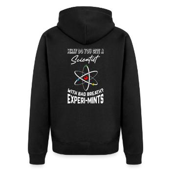 Blagues drôles de papa scientifique - Veste à capuche bio Premium Unisexe - noir - Dos - Nico (187cm)