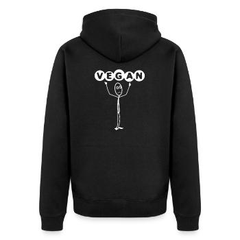 végétalien - Veste à capuche bio Premium Unisexe - noir - Dos - Nico (187cm)