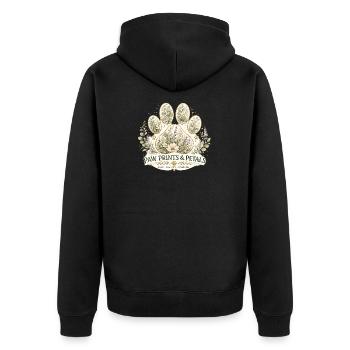Paw Print Petals - Unisex Premium Bio Zip Hoodie - Schwarz - Hinten - Nico (187cm)