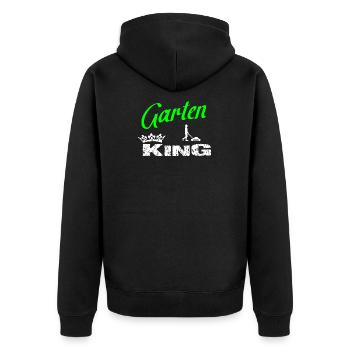 Garten - Unisex Premium Bio Zip Hoodie - Schwarz - Hinten - Nico (187cm)