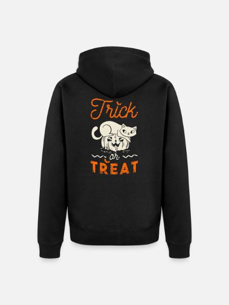 Halloween 2020 cat pumpkin - Unisex Premium Organic Zip Hoodie - black