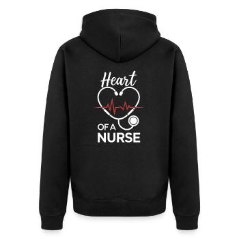 Stethoscope Heart Design for Nurse - Unisex Premium Organic Zip Hoodie - black - Back - Nico (187cm)
