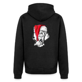 Santa Magyar Vizsla Christmas Dogs Wilsigns - Unisex Premium Organic Zip Hoodie - black - Back - Nico (187cm)