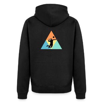 Volleyballer - Unisex Premium Bio Zip Hoodie - Schwarz - Hinten - Nico (187cm)