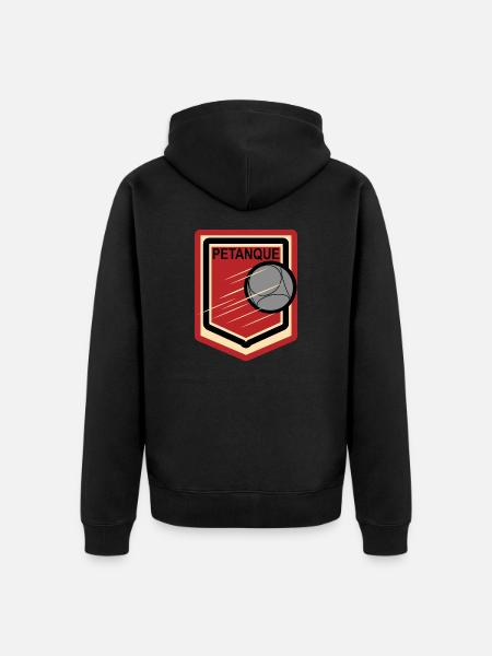 Boule Logo Emblem Petanque - Unisex Premium Organic Zip Hoodie - black