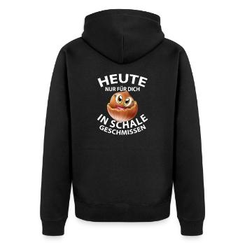 Party Nuss - Unisex Premium Bio Zip Hoodie - Schwarz - Hinten - Nico (187cm)